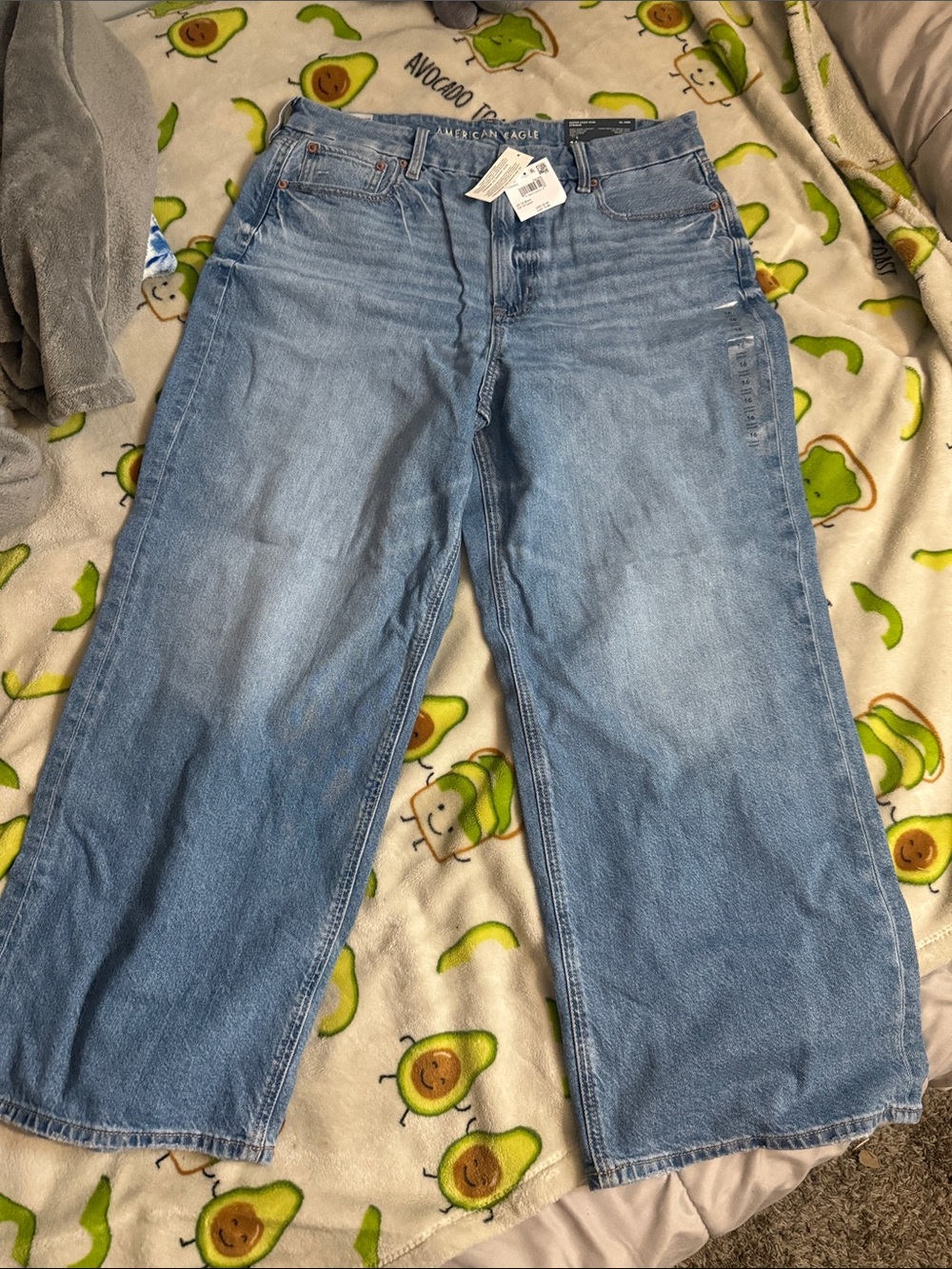 American Eagle Outfitters Light Blue Wide-Leg Jeans
